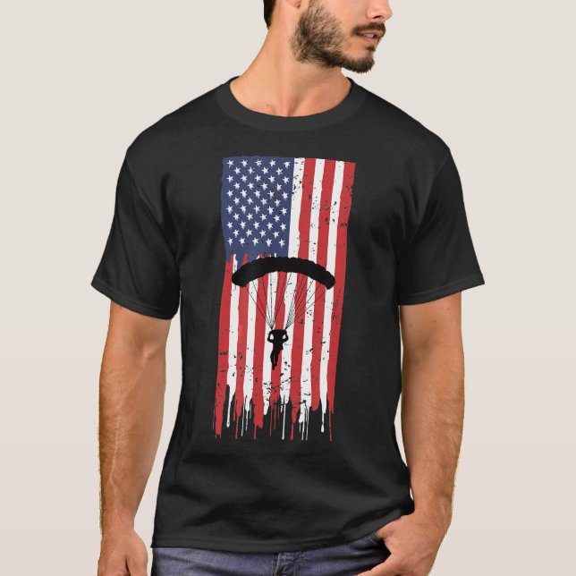 Camiseta Skydiving-American Skydiver Parachutist Skydive Pa (Frente)