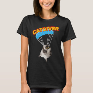 Camiseta Skydiving Cat Diving Catdiver Skydiver Paraglsing