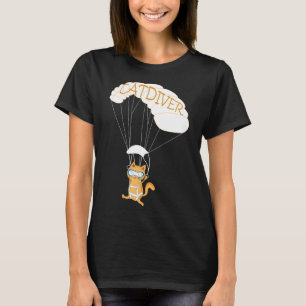 Camiseta Skydiving Cat Love Gift Coach Sky Diver Engraçado