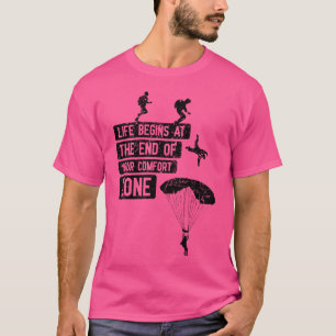 Camiseta Skydiving Dizendo Fim De Sua Zona De Conforto Céu