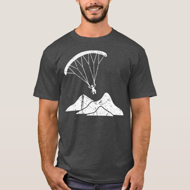 Camiseta Skydiving Engraçado Silhouette Paragliding (Frente)