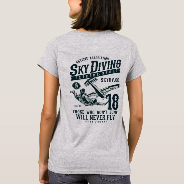 Camiseta Skydiving Extreme Sport (Verso)