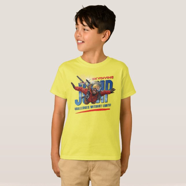 Camiseta Skydiving-Feel Freedom Above the Clouds | Kids (Frente Completa)