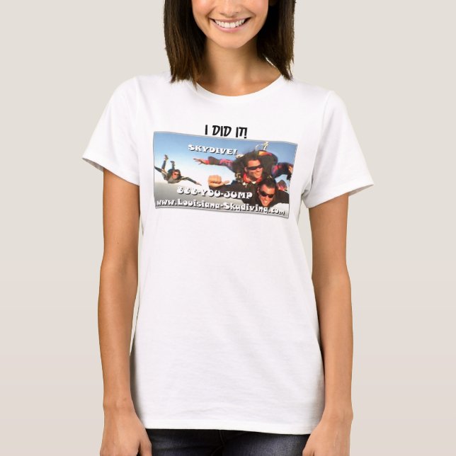 Camiseta skydiving-logotipo, EU FI-LO! (Frente)