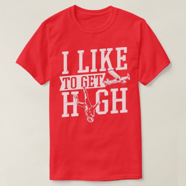 Camiseta Skydiving Obter Presente de Paraquedas Skydive (Frente do Design)