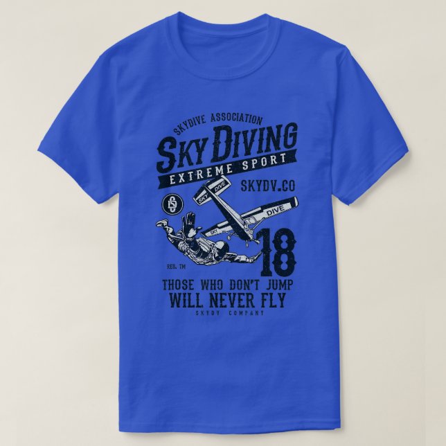 Camiseta Skydiving Parachuting Skydive (Frente do Design)