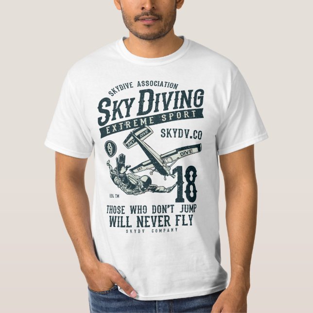 Camiseta Skydiving Parachuting Skydive Tee Skydiver  (Frente)