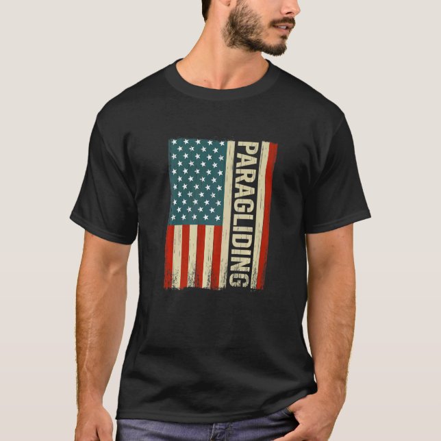 Camiseta Skydiving Paragliding Usa American Flag P (Frente)