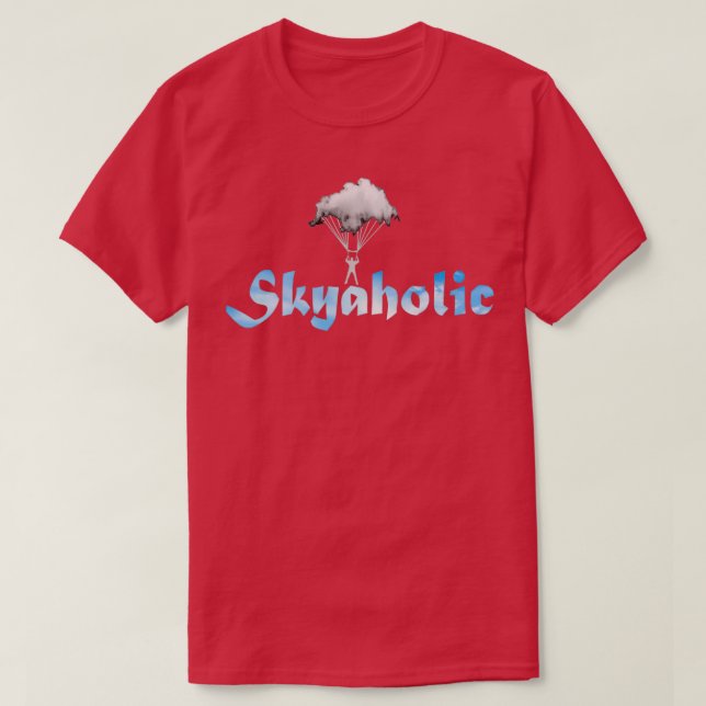 Camiseta Skydiving Skyaholic (Frente do Design)