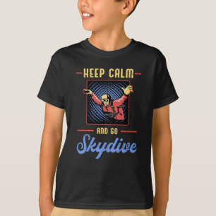 Camiseta Skydiving Skydiver Retro Mantenha Calma Presente E