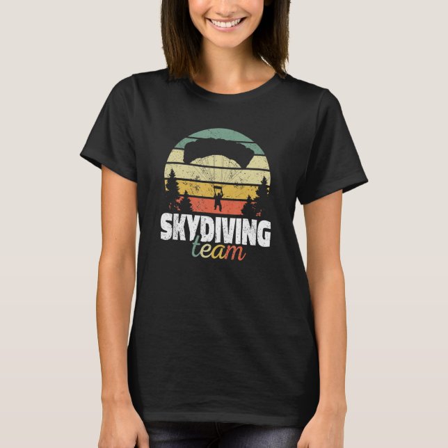 Camiseta Skydiving Team Parachuting Vintage Skydive (Frente)