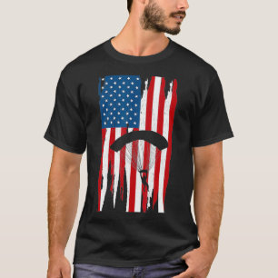 Camiseta Skydiving USA Flag America Skydiver Parachute Plan