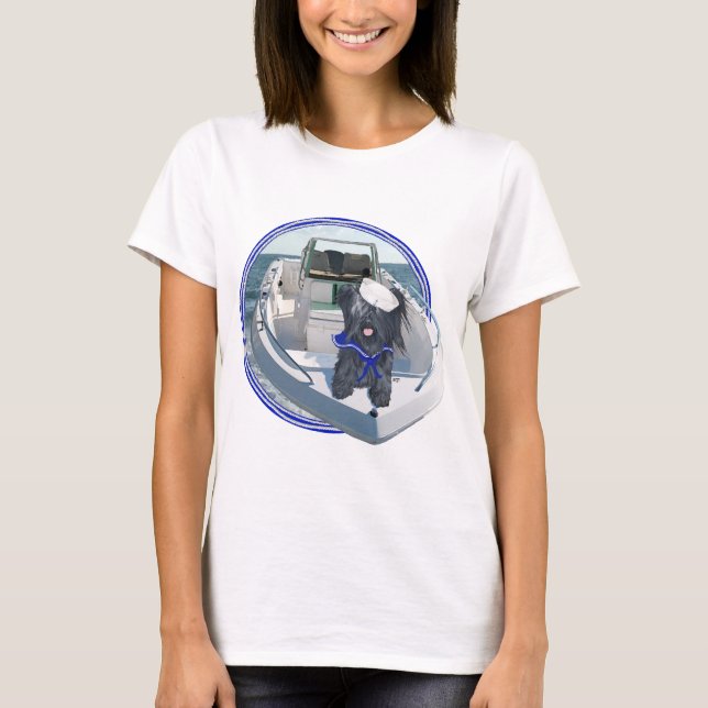 Camiseta Skye Terrier a bordo do barco (Frente)