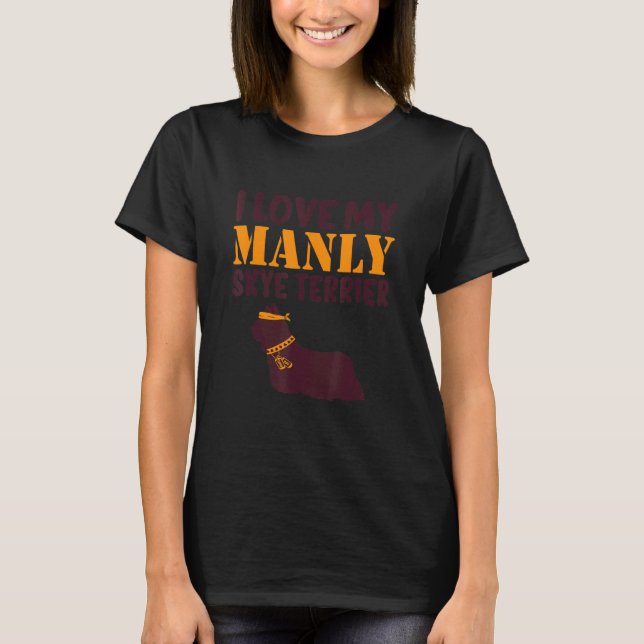 Camiseta Skye Terrier Canine Manly Boy Sexo de Cachorro Rev (Frente)