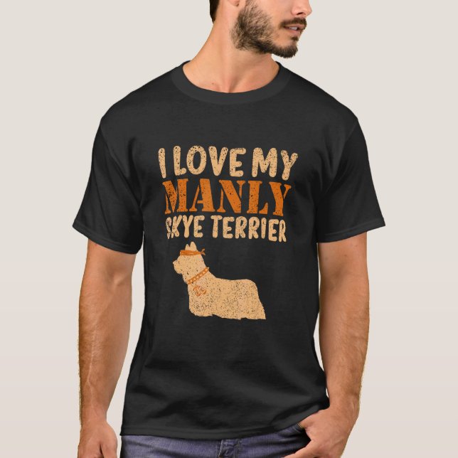 Camiseta Skye Terrier Canine Manly Boy Sexo de Cachorro Rev (Frente)
