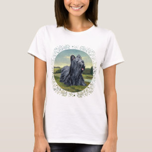 Camiseta Skye Terrier em Paisagem Pastoral
