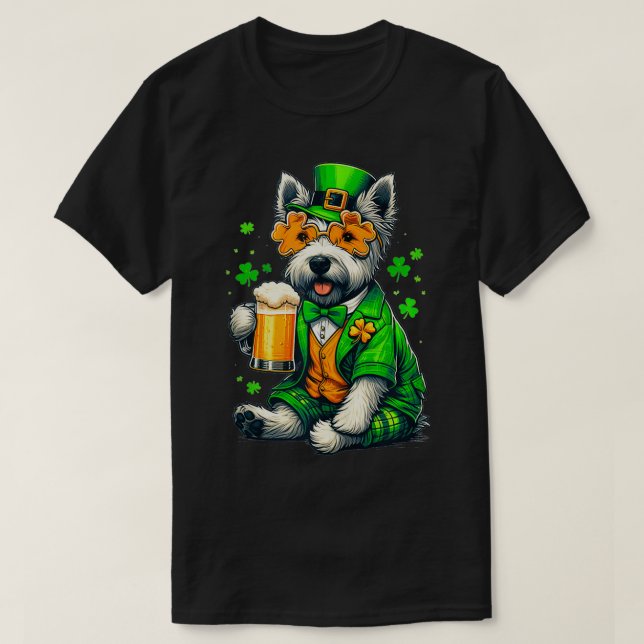 Camiseta Skye Terrier Santo Paddys Figurume Para Lover Do (Frente do Design)
