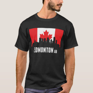 Camiseta Skyline canadense de Edmonton da bandeira
