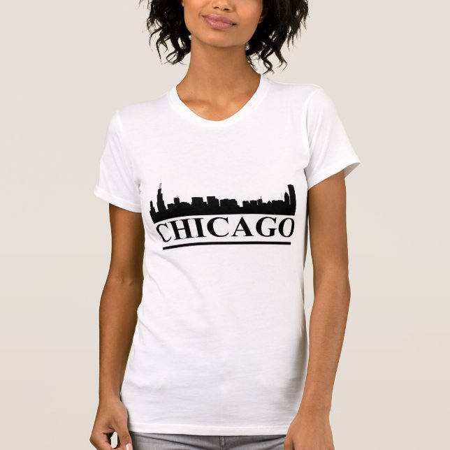 Camiseta Skyline Chicago Damies Petite T-shirt (Frente)