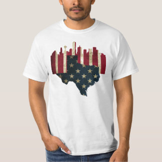 Camiseta Skyline da bandeira de Dallas, Texas