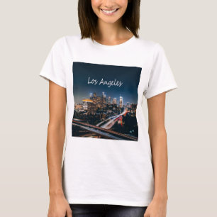 Camiseta Skyline da Califórnia em Los Angeles à noite