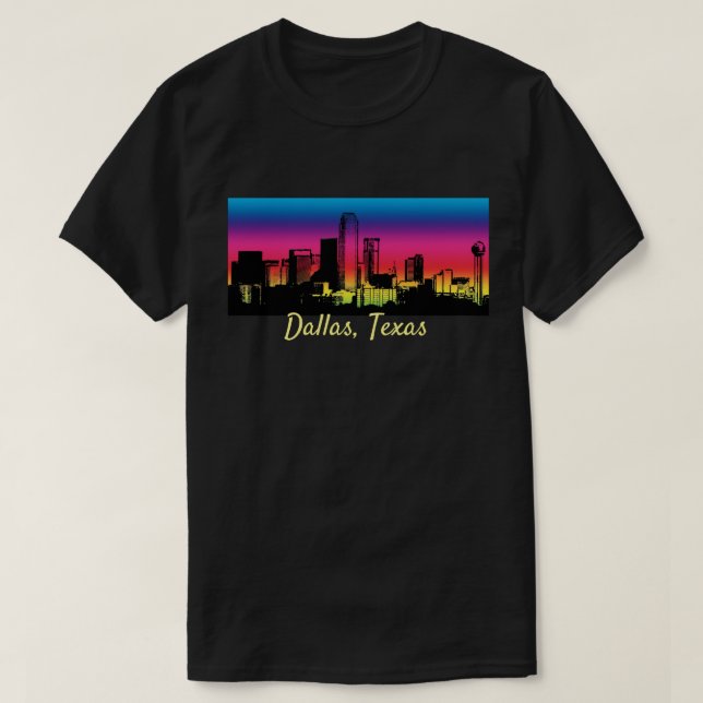 Camiseta Skyline da cidade de Dallas (Frente do Design)