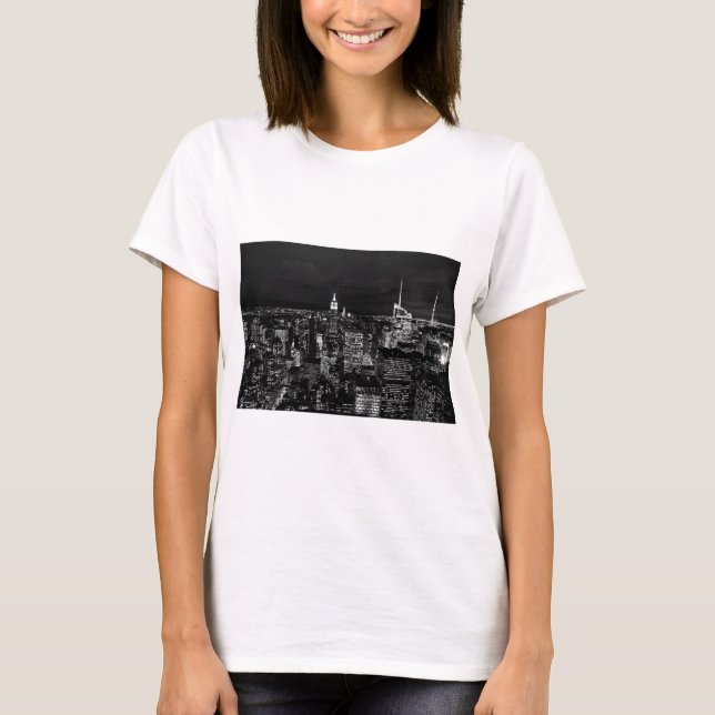 Camiseta Skyline da Nova Iorque Night (Frente)