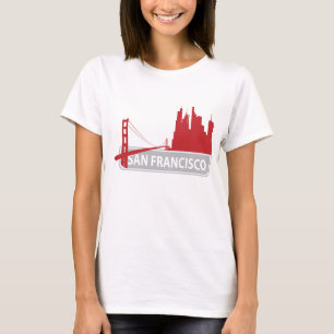 Camiseta Skyline da ponte Ouro San Francisco