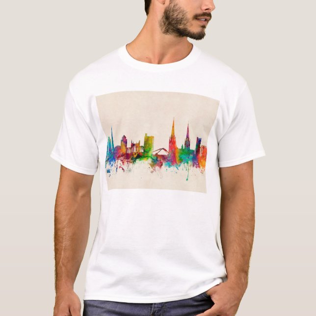 Camiseta Skyline de Coventry Inglaterra (Frente)