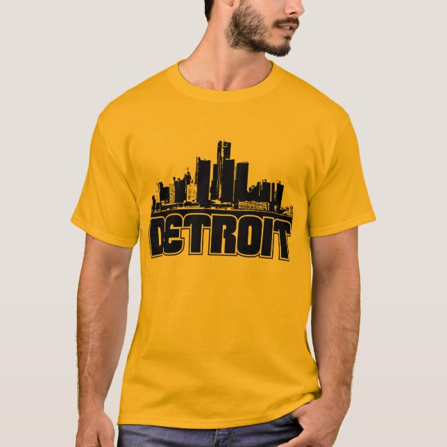 Camiseta Skyline de Detroit (Frente)