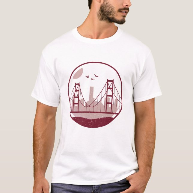 Camiseta Skyline de golden gate bridge San Francisco (Frente)