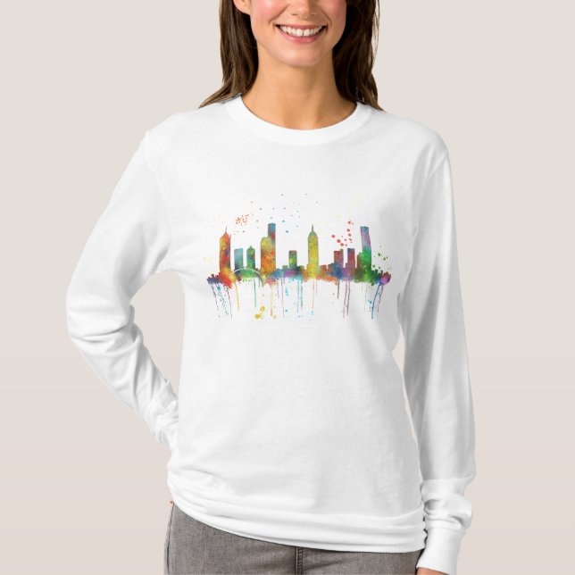 CAMISETA SKYLINE DE MELBOURNE, VICTORIA AUSTRÁLIA (Frente)