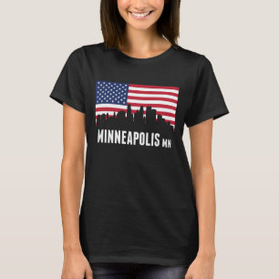 Camiseta Skyline de Minneapolis da bandeira americana
