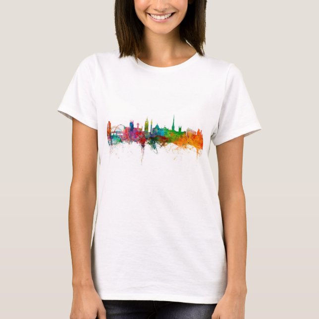 Camiseta Skyline de Newcastle Inglaterra (Frente)