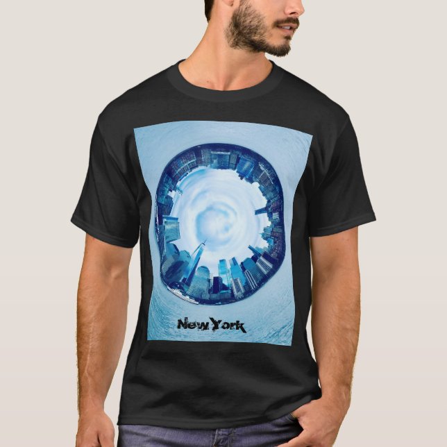 Camiseta skyline de nova iorque em torno (Frente)