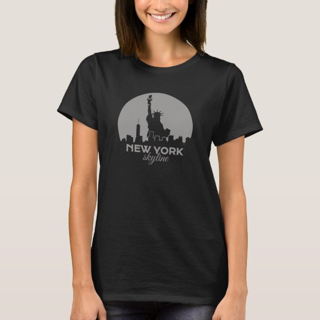 Camiseta Skyline de Nova York com Estátua da Liberdade (Frente)