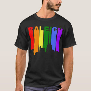 Camiseta Skyline do arco-íris do orgulho gay de Raleigh