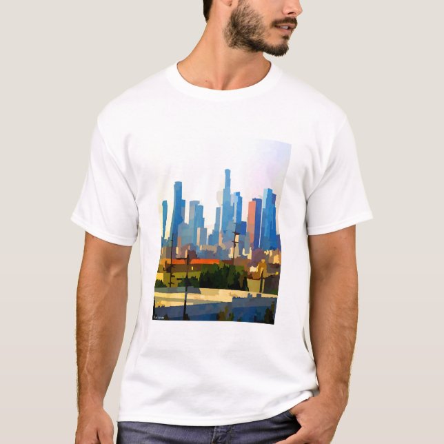 Camiseta Skyline do Centro Los Angeles (Frente)