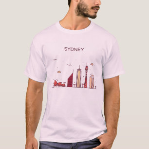 Camiseta Skyline do Doodle de Sydney, Austrália  