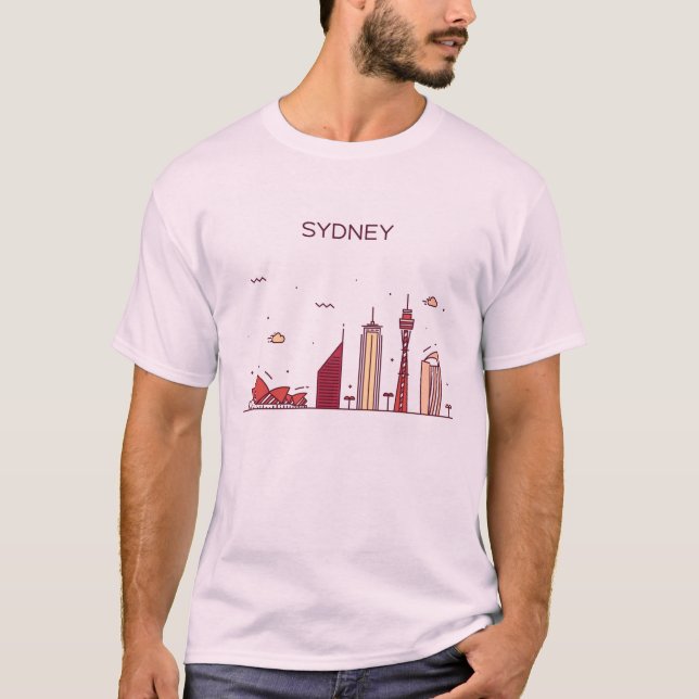 Camiseta Skyline do Doodle de Sydney, Austrália | (Frente)
