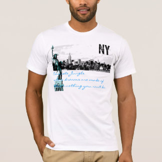 Camiseta skyline do nyc, estátua da liberdade, selva