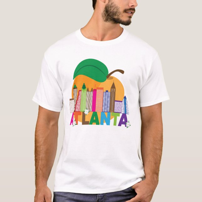 Camiseta Skyline do pêssego de Atlanta, Geórgia | (Frente)