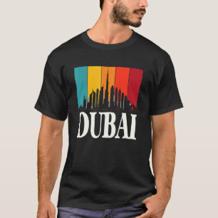 Camiseta Skyline Dubai Retro Burj Khalifa Unida Emira Árabe