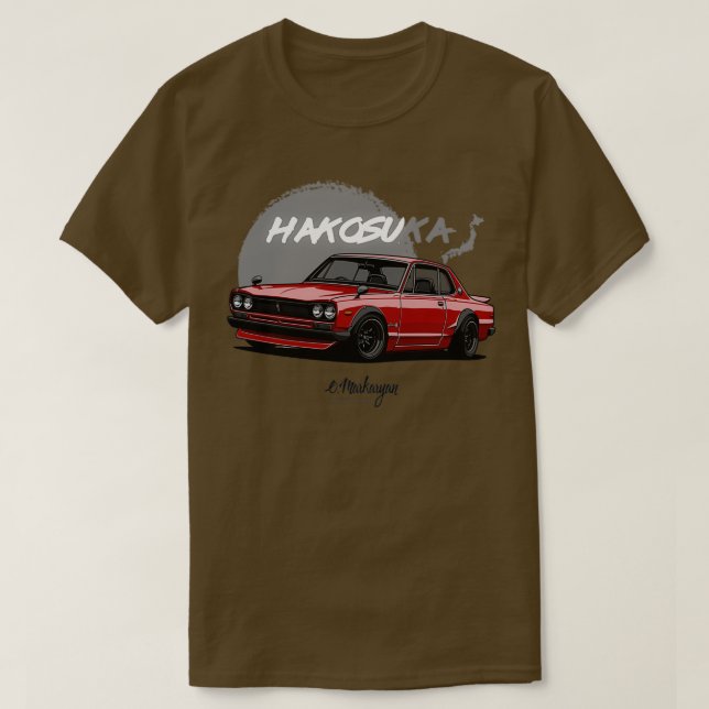 Camiseta Skyline GTR Hakosuka vermelho (Frente do Design)