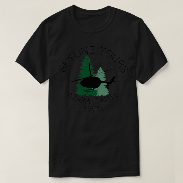 Camiseta Skyline Helicopter Tours Parque Nacional Yosemite (Frente do Design)