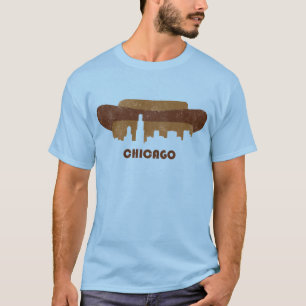 Camiseta Skyline-Homens retros de Chicago