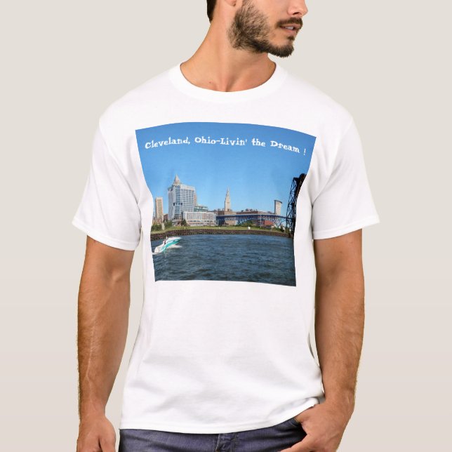 Camiseta Skyline "Livin do rio de Cleveland" o t-shirt (Frente)