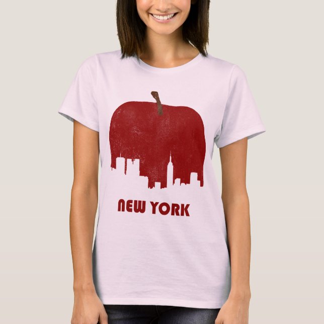 Camiseta Skyline-Mulheres retros de New York (Frente)