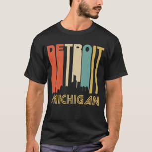 Camiseta Skyline retro de Detroit Michigan do estilo dos