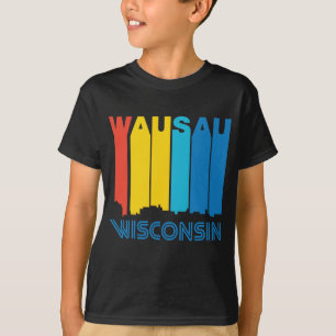 Camiseta Skyline retro de Wausau Wisconsin do estilo dos
